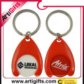 Custom Metal Made rojo carretilla moneda keyring jeton